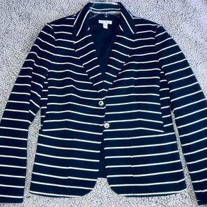 Striped white and blue blazer